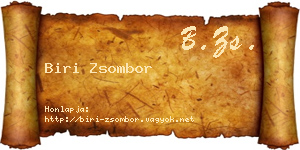 Biri Zsombor névjegykártya